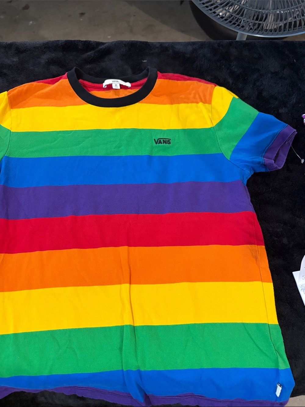 Vans Rainbow Stripe Tee - Black Trim